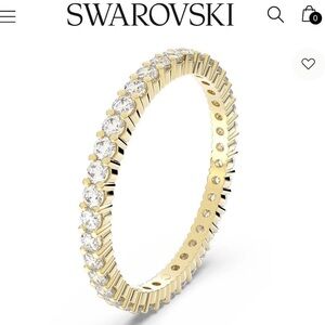 Swarovski Gold Marquise Crystal Eternity Ring Size 5